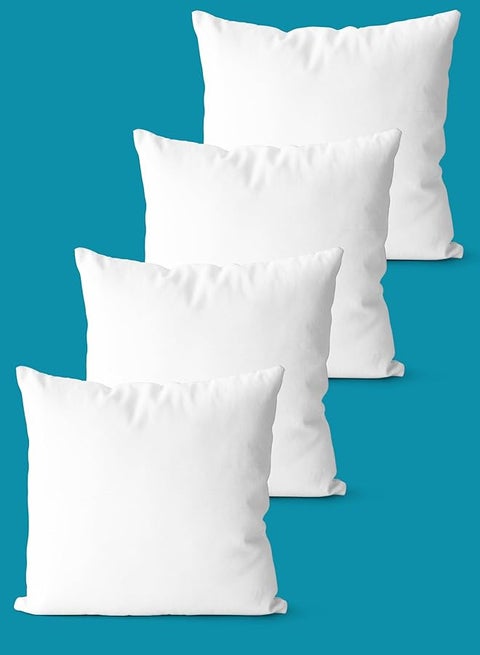 Bed Cushions Microfiber Pillow Set 50X30 Cm Supportive Comfortable Plush Pack Of 4 Bedding Throw Pillows White