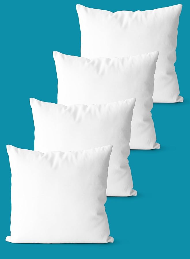 Bed Cushions Microfiber Pillow Set 50X30 Cm Supportive Comfortable Plush Pack Of 4 Bedding Throw Pillows White