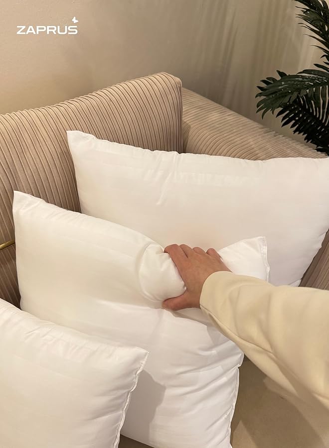 Bed Cushions Microfiber Pillow Set 50X30 Cm Supportive Comfortable Plush Pack Of 4 Bedding Throw Pillows White
