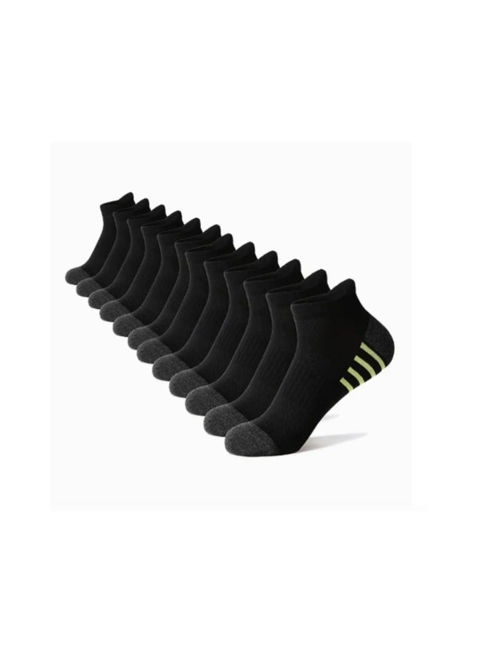 3 Pairs Men's Casual Striped Sports Socks – Black Color | Breathable, Soft, Comfortable Low-Cut Fitness Socks for Daily and Athletic Use – Ideal for Summer  - Image 1