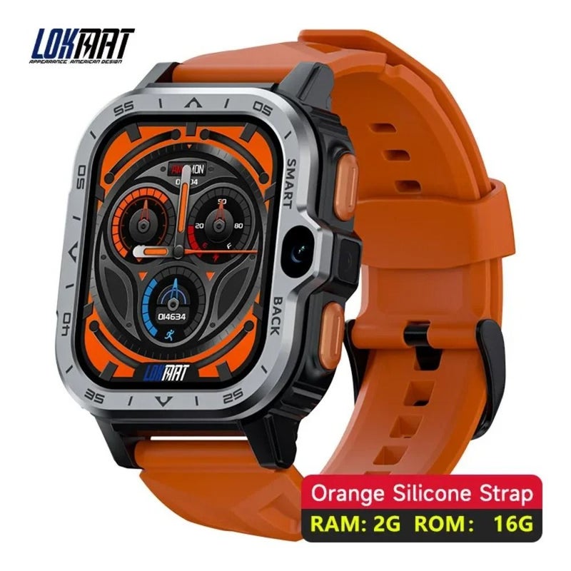Lokmat Appllp 4 MAX Android Smartwatch with Touchscreen, Dual Camera GPS WiFi, 2+16gb, Silver - Image 1