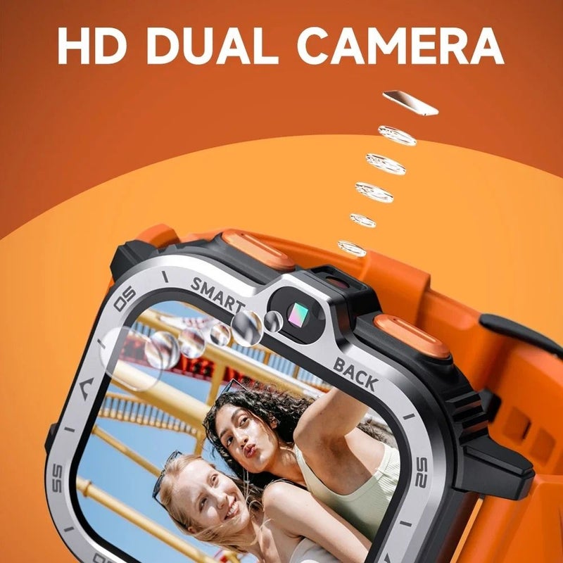 Lokmat Appllp 4 MAX Android Smartwatch with Touchscreen, Dual Camera GPS WiFi, 2+16gb, Silver - Image 4