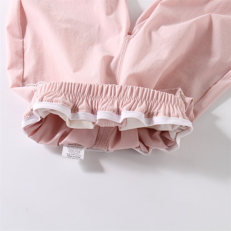 Summer Girls Quick-Drying Pants Thin High Quality 88 Nylon High Elastic Loose Ankle Pants Children Sweet Long Pants - Image 3