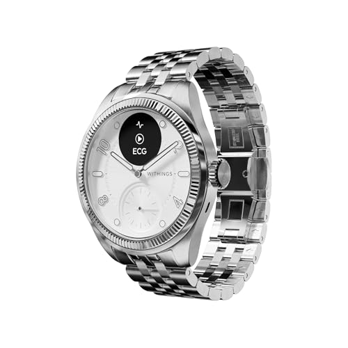 Withings ScanWatch Nova Brilliant, Heart Health Hybrid Unisex Smartwatch- ECG, SPO2, Temperature Monitoring, Sleep, Respiratory Health, Cycle Monitoring, 30-Day Battery Life, iOS & Android, Silver - Image 1
