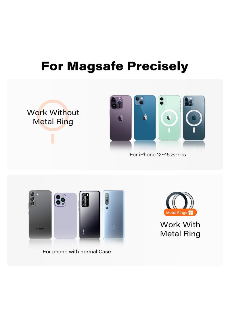 SYOSI Rotatable Dashboard Magnetic Phone Holder for Car, Magsafe Car Mount for Dashboard and More Places, Universal Mobile Phone Holder Compatible with iPhone 15 14 13 12 Bendable Memory Alloy - Image 4