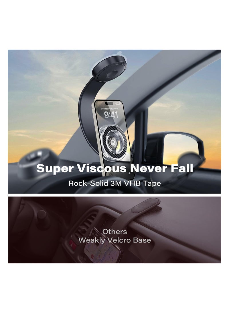 SYOSI Rotatable Dashboard Magnetic Phone Holder for Car, Magsafe Car Mount for Dashboard and More Places, Universal Mobile Phone Holder Compatible with iPhone 15 14 13 12 Bendable Memory Alloy - Image 3