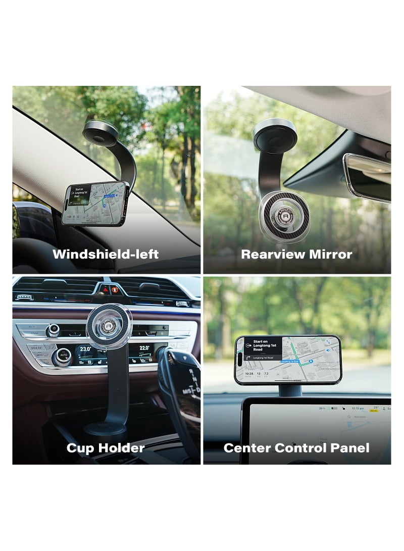 SYOSI Rotatable Dashboard Magnetic Phone Holder for Car, Magsafe Car Mount for Dashboard and More Places, Universal Mobile Phone Holder Compatible with iPhone 15 14 13 12 Bendable Memory Alloy - Image 5