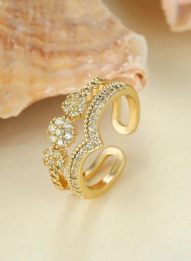 Take Two  Gold Tone Embellished Ring for Women | Best Price UAE
