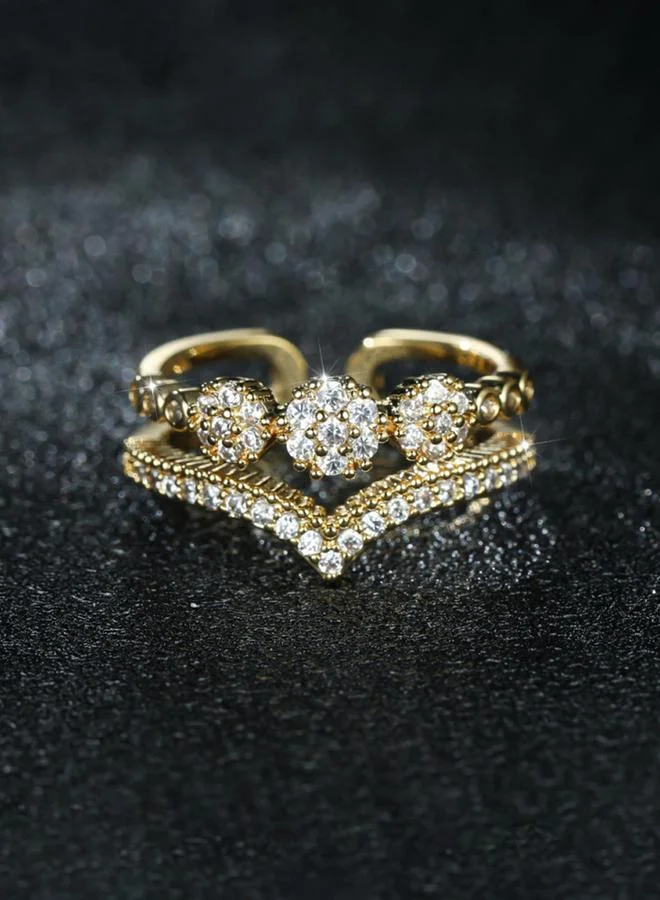 Take Two  Gold Tone Embellished Ring for Women | Best Price UAE