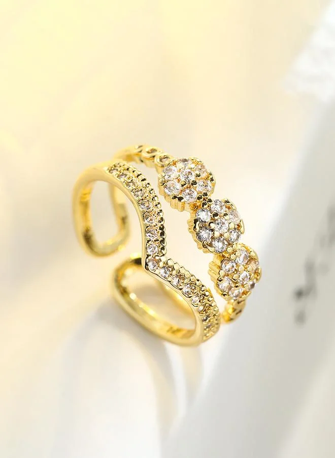 Take Two  Gold Tone Embellished Ring for Women | Best Price UAE