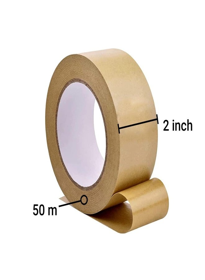 TRENDIKRAFT 2 inch x 50 meter Pack of 1 Brown Kraft Paper Tape Easy-to-Tear Writable Non-Coated Surface for Sealing Packaging Use Eco-Friendly and Recyclable - Image 3