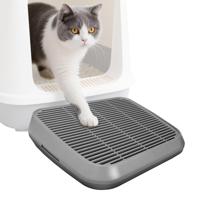 Midollarle Cat Ramp for Litter Box, Cat Pedal Step Stool with Filter Function, Double Layered Cats Litter Trapper Washable Easy Cleaning Kitty Litter Mat Suitable for Small & Elderly Cats(Dark Grey) - Image 1
