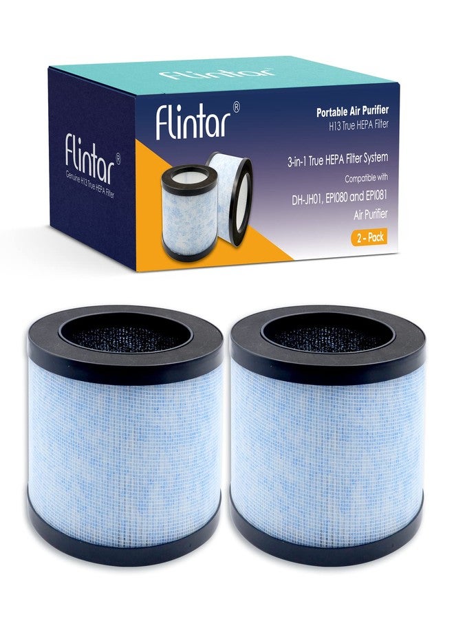 Flintar MK01 Replacement Filter, Compatible with AROEVE MK01 MK06 and Kloudi Air Purifier DH-JH01, TZ-K1, Intelabe EPI080, and Elechomes EPI081, 2-Pack - Image 1