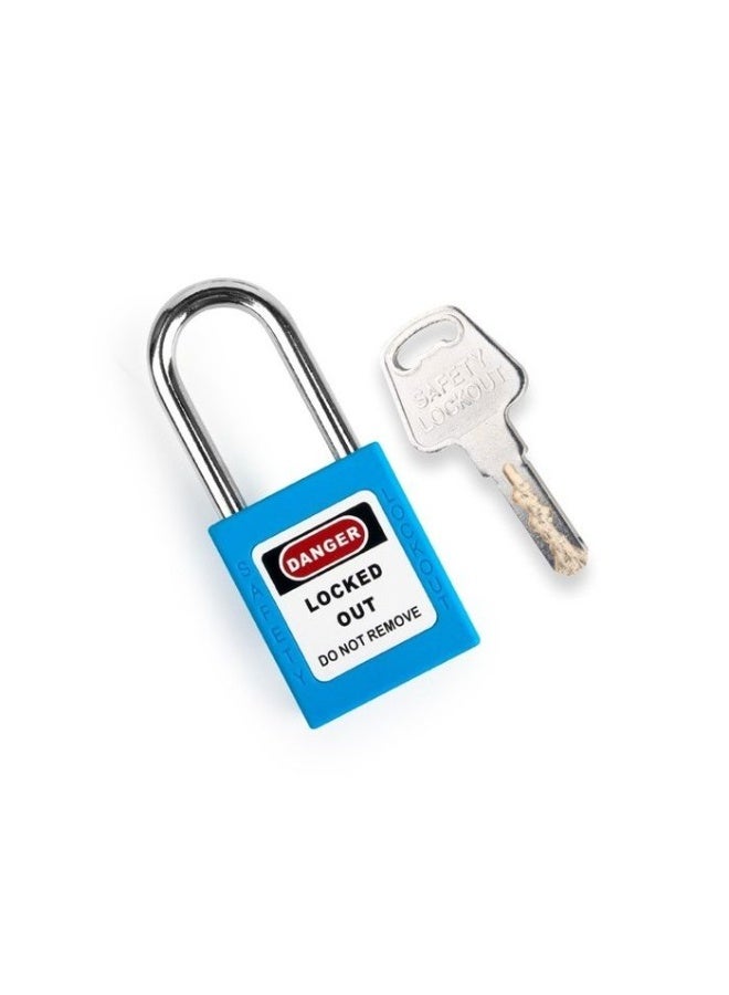 Giffex Locked Out Thermoplastic Safety Padlock With Key Industrial Lockout Long Steel Shackle For Chemical Electric Industrial Automotive (Blue) - Image 4