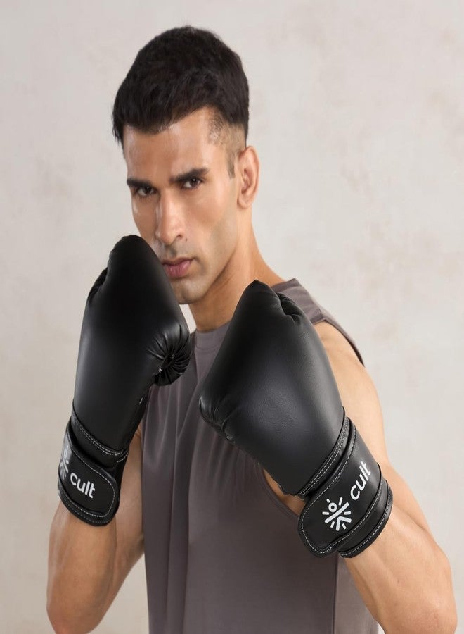 Cult Boxing Gloves 14 OZ - Pro-Style Training Gloves for Sparring, Heavy Bag & Mitt Work - Premium PU Leather, Shock Absorbing Padding, Ergonomic Design with Wrist Support - Black - Image 2