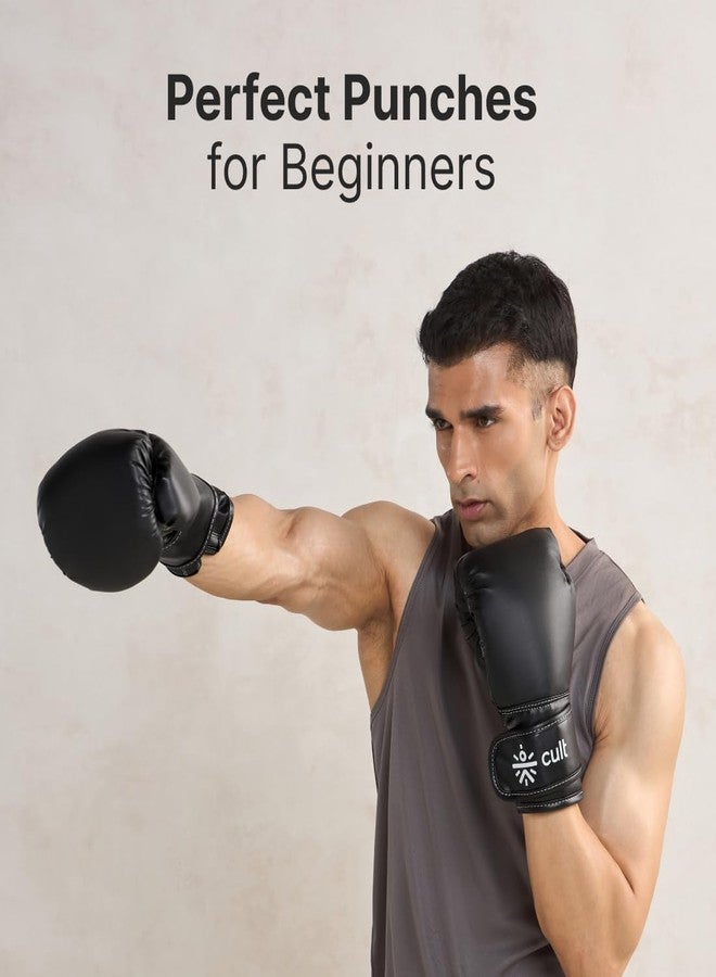 Cult Boxing Gloves 14 OZ - Pro-Style Training Gloves for Sparring, Heavy Bag & Mitt Work - Premium PU Leather, Shock Absorbing Padding, Ergonomic Design with Wrist Support - Black - Image 3