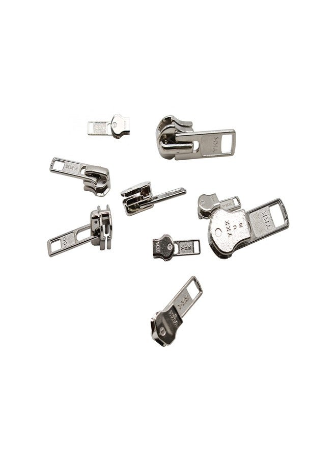 YKK ZipperStop Wholesale - Zipper Repair Kit Solution 9 Sets YKK Auto Lock Sliders Assorted 3 of #3, 2 of #5, 2 of #7 and 2 of #10 Included Top & Bottom Stops Made in USA (YKK Aluminum Auto Lock Sliders) - Image 3