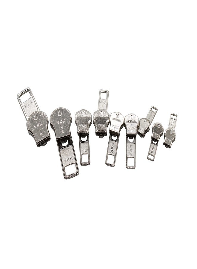 YKK ZipperStop Wholesale - Zipper Repair Kit Solution 9 Sets YKK Auto Lock Sliders Assorted 3 of #3, 2 of #5, 2 of #7 and 2 of #10 Included Top & Bottom Stops Made in USA (YKK Aluminum Auto Lock Sliders) - Image 2