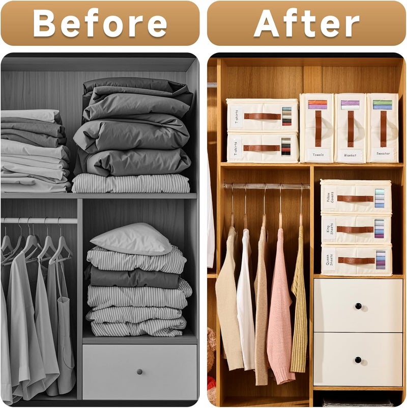 KitHero Bed Sheet Organizer 4 Pack - No Insects Entry Sheet Organizers and Storage with Zipper, Label, Handle, Window, Linen Closet Organizers and Storage for Sheet Set, Clothing, Duvet Covers, Blanket - Image 2