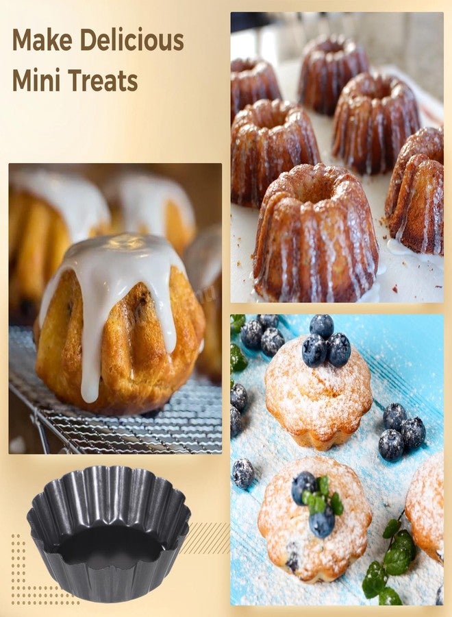 Homaisson 16 PCS Mini Removable Bottom Tart Pans, 3 in Nonstick Carbon Steel Fluted Cake Molds, Flower Shape Mini Pie Pans, Baking Cups for Tarts, Pudding, Brownies, Small Quiche - Image 5