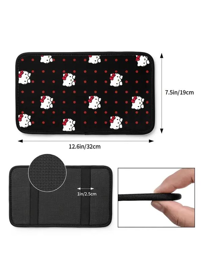 Universal Car Armrest Cushion Cute Black Design Durable Easy Install Ideal Gift - Image 2