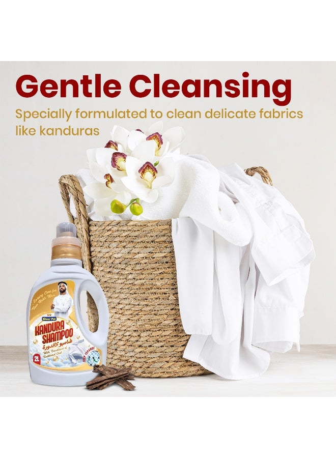 Silver Pot Kandura Shampoo 2L, Deep Clean for Kanduras and White Wear, Removes Stains and Keeps Fabric Bright, With Milk Proteins and Traditional Oud Freshness, Suitable for Hand and Machine Wash - Image 4