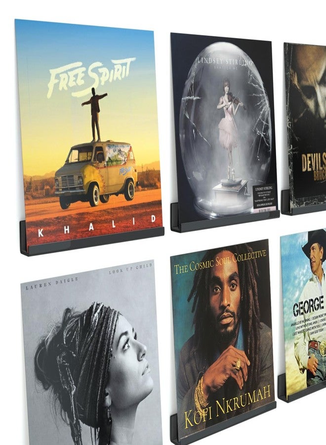 نيوبي حامل أسطوانات فينيل من الأكريليك من نيوبي، رف جداري (تثبيت مثقوب، أسود) - Image 1