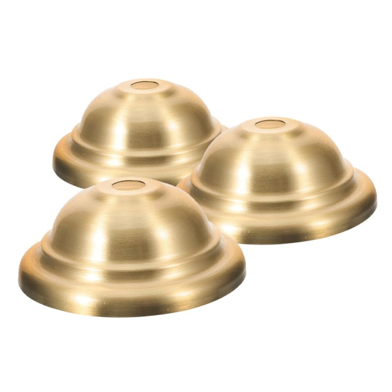 Vintage Decorative Lamp Finial Cover Sleeve Set of 3 Antique Brass Light Base Holder For Living Room Dining Room - Image 2