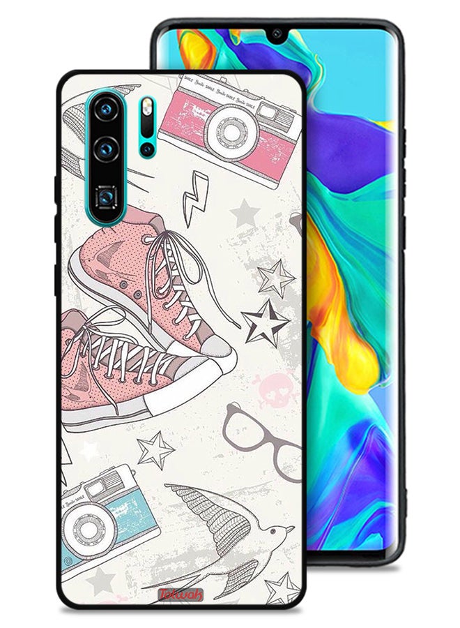 Tolwak Huawei P30 Pro Protective Case Cover Canva Shoes And Camera Art - Image 1