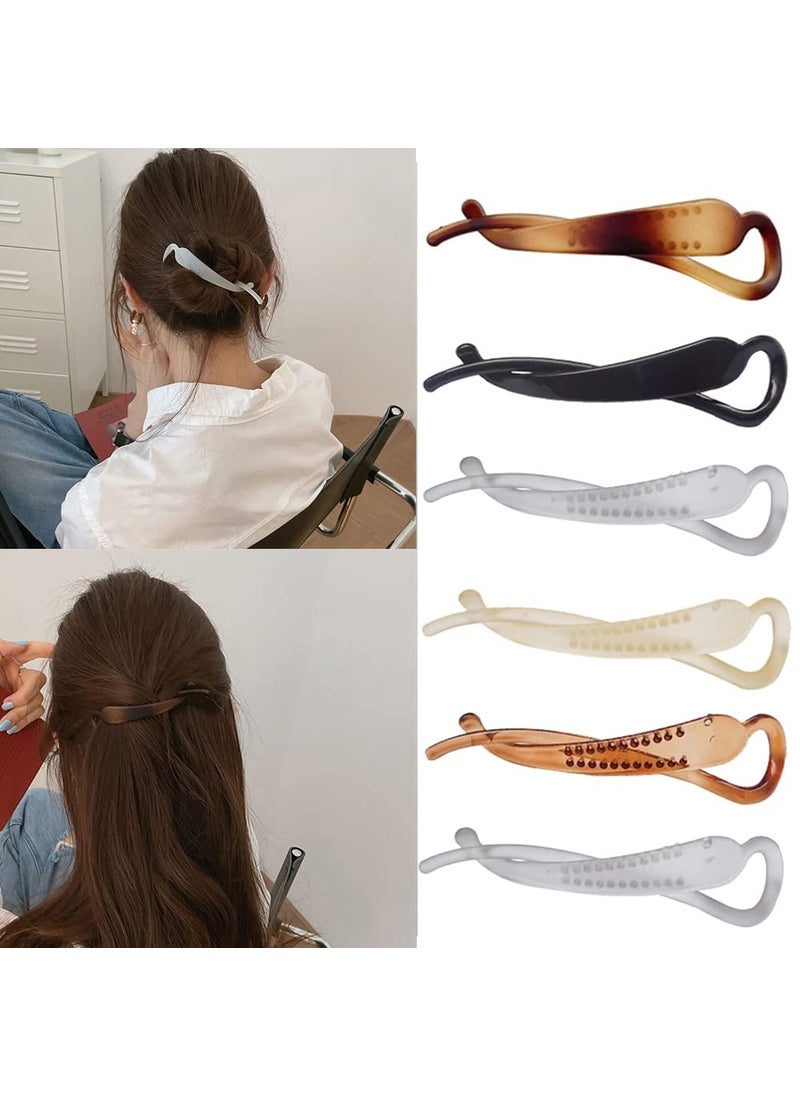 LifeDawn - 6PCS Hair Clip Banana Clip Frosted French Barrettes Jaw Hair Clips for Women Hair Claws Barrettes Ponytail Holder Hairpins Fashion Hair Accessories - Image 1