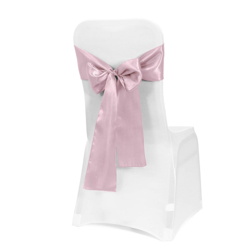 Obstal 50 PCS Satin Chair Sashes Bows for Wedding Reception Universal Chair Cover Back Tie Supplies for Banquet Party Hotel Event Decorations
