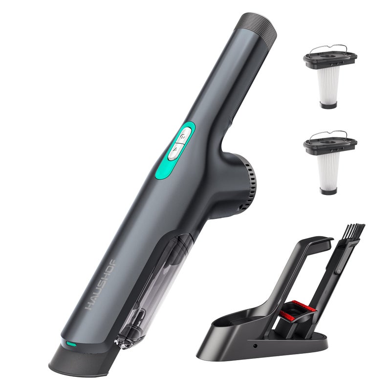 HAUSHOF Handheld Vacuum Cordless 120W Brushless Motor lightweight Portable FastCharging Hand Vac with 12000Pa Powerful Suction and Multifunctional Attachments Ideal for Home Office Pet and Car