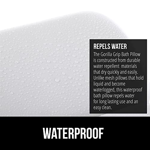 GORILLA GRIP Bath Pillow for Tub, Headrest for Neck and Back Support, Luxury Bathtub Pillows, Hot Tub Cushions, Bathroom Accessories for Women, Relaxing Spa Gifts for Mom Wife Girlfriend 2 Panel White - Image 5