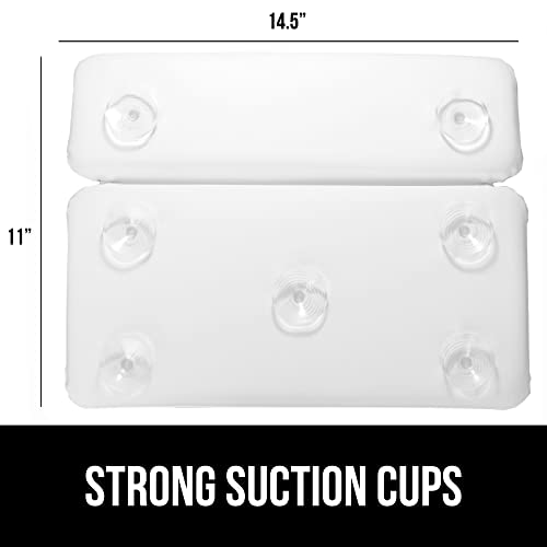 GORILLA GRIP Bath Pillow for Tub, Headrest for Neck and Back Support, Luxury Bathtub Pillows, Hot Tub Cushions, Bathroom Accessories for Women, Relaxing Spa Gifts for Mom Wife Girlfriend 2 Panel White - Image 4