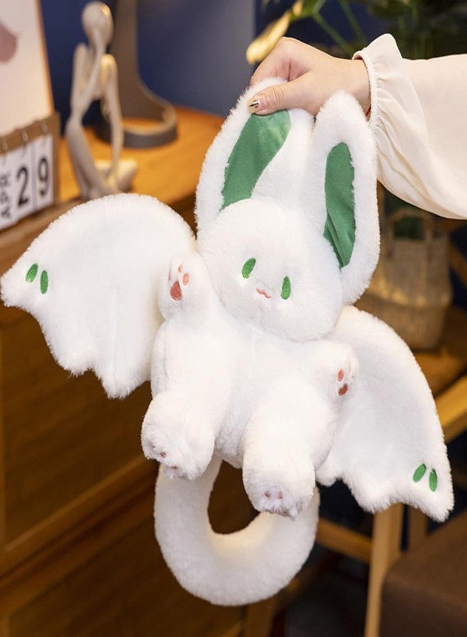 NatureMan 17.7inch Unique Bat Bunny Plush Pillow Kawaii Bat Rabbit Stuffed Animal,with Rabbit Ears and Bat Wings for Kids (White) - Image 3