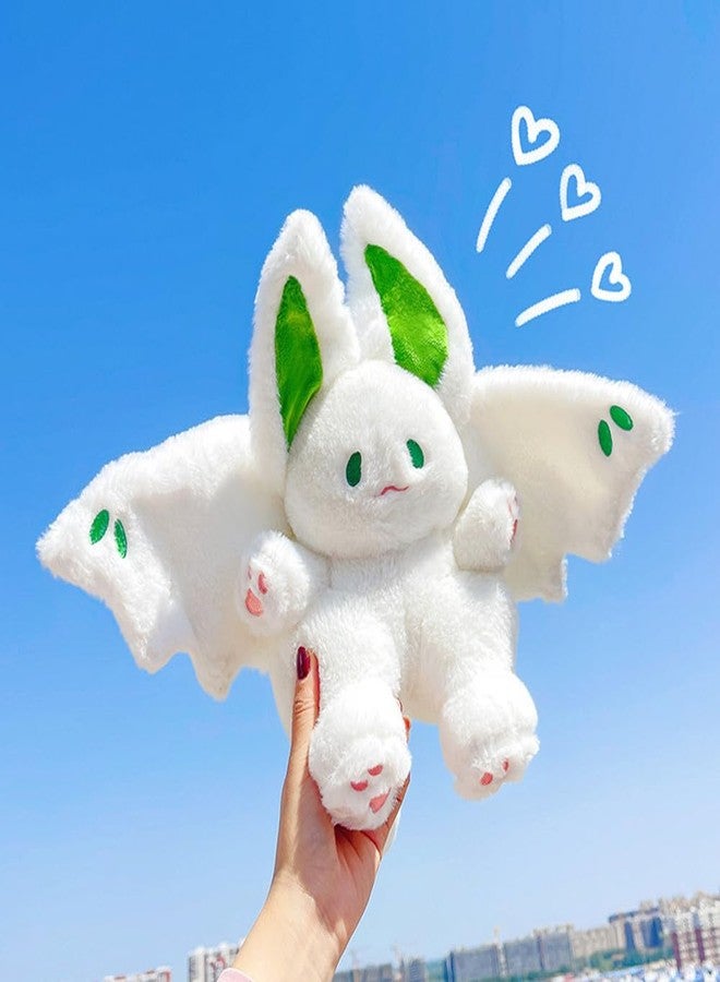 NatureMan 17.7inch Unique Bat Bunny Plush Pillow Kawaii Bat Rabbit Stuffed Animal,with Rabbit Ears and Bat Wings for Kids (White) - Image 4