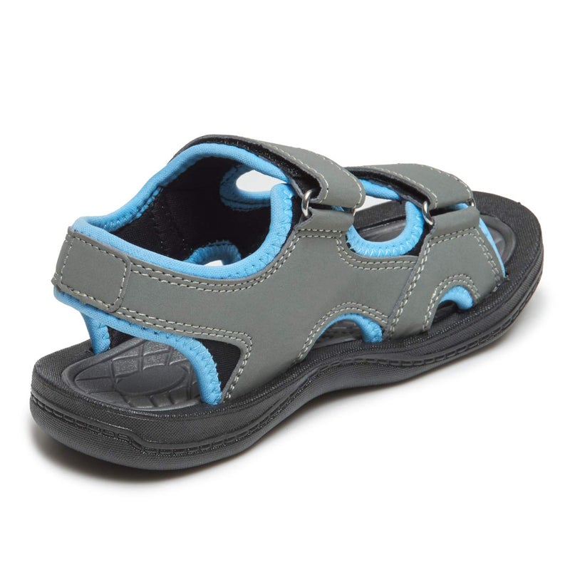 Skysole Double Strap Rugged Sport Sandals for Boys, Rubber Sole Summer Kids Sandals & Water Shoes, Lt Blue, 4 Big Kid - Image 4