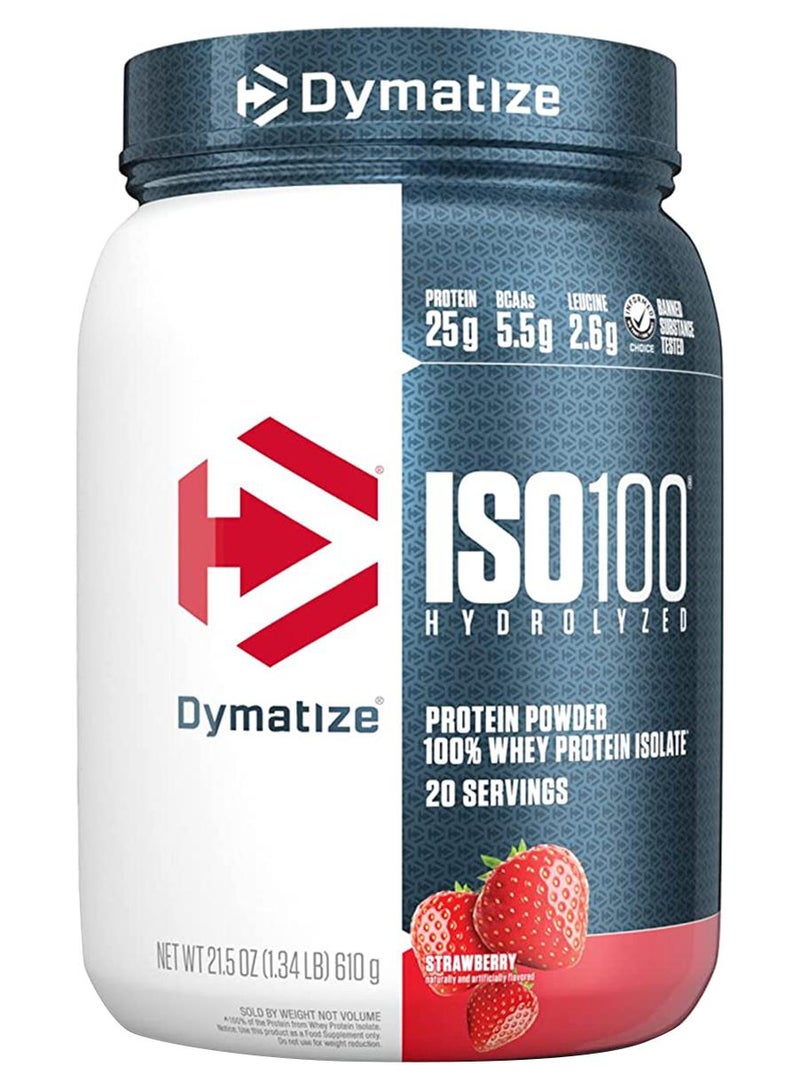 Dymatize Iso 100 20 Serving Strawberry 1.34Lb - Image 1