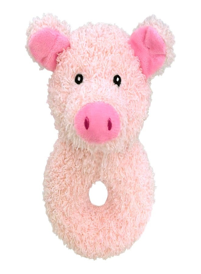 Doindute Baby Pig Soft Rattle Toy, Plush Pig Infant Shaker Rattle Easy-Grasp Stuffed Animal Toy, Gifts for Newborns Babies Toddlers Boys Girls, Pink, 5.5 Inches - Image 1