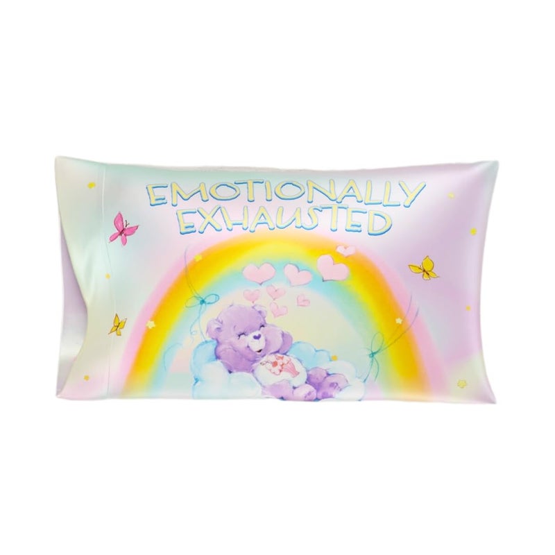 Franco Care Bears Classic Retro Beauty Silky Satin Standard Reversible Pillowcase Cover 20x30 for Hair and Skin, (Officially Licensed Product) by Franco Collectibles - Image 1