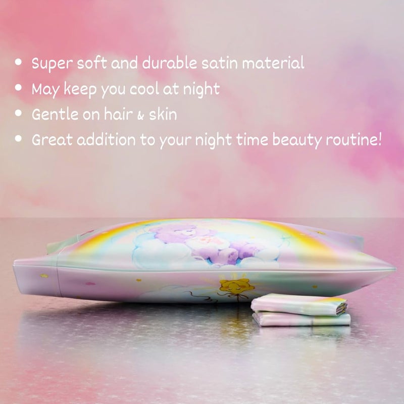 Franco Care Bears Classic Retro Beauty Silky Satin Standard Reversible Pillowcase Cover 20x30 for Hair and Skin, (Officially Licensed Product) by Franco Collectibles - Image 3