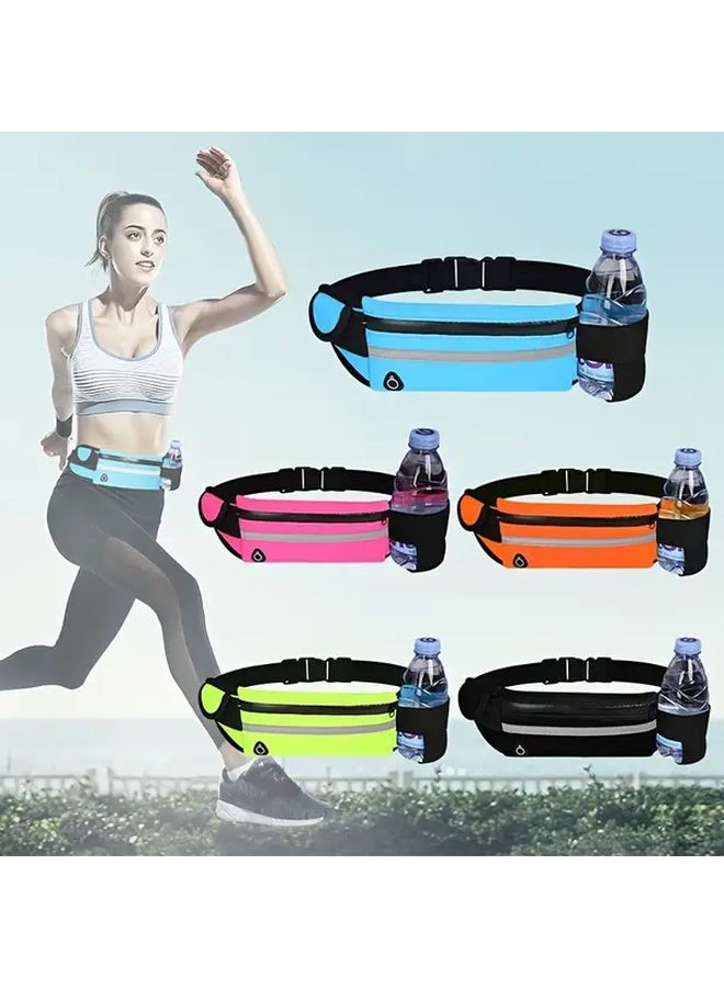 Rose Red Elastic Sports Waist Bag With Secure Zipper For Running Hiking Cycling Gear - Image 2