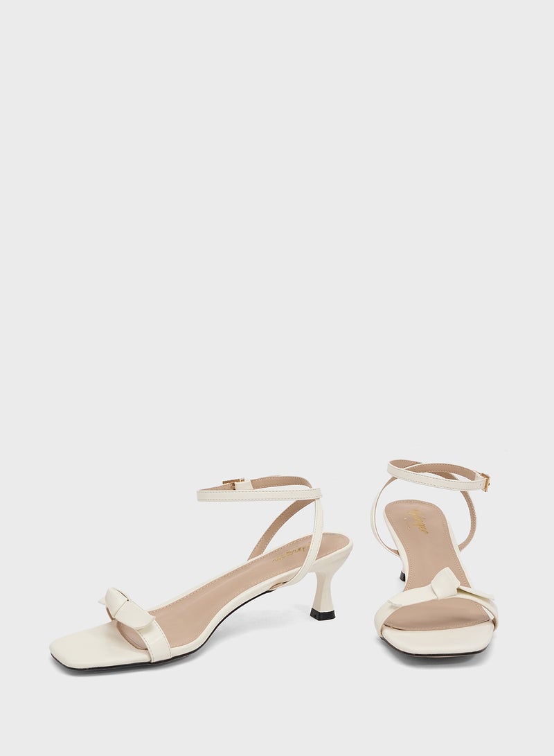 Ginger Mid Heel Sandle With Bow - Image 4