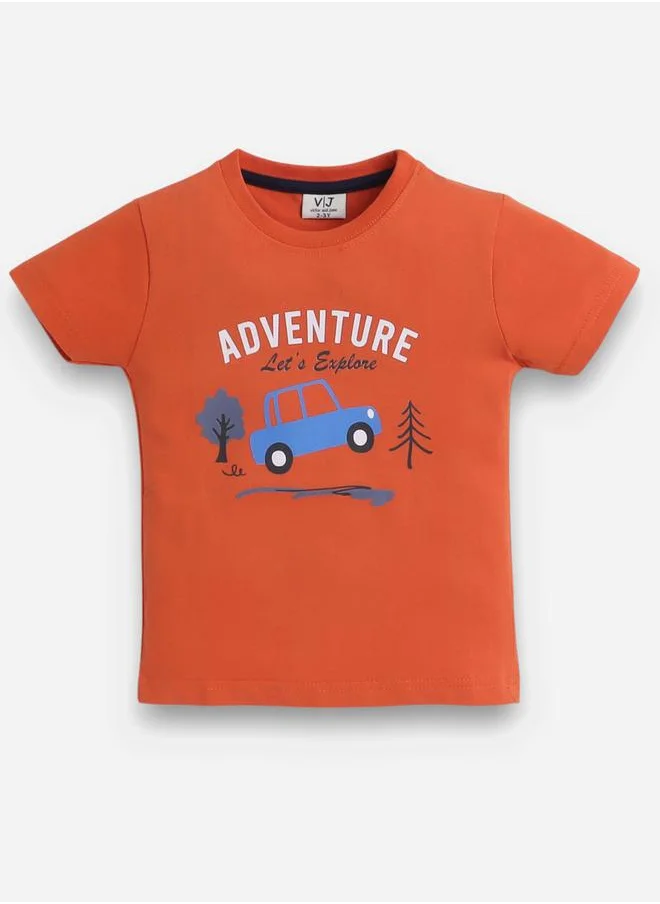فكتور اند جين Graphic Print T-Shirt and All-Over Printed Shorts Set