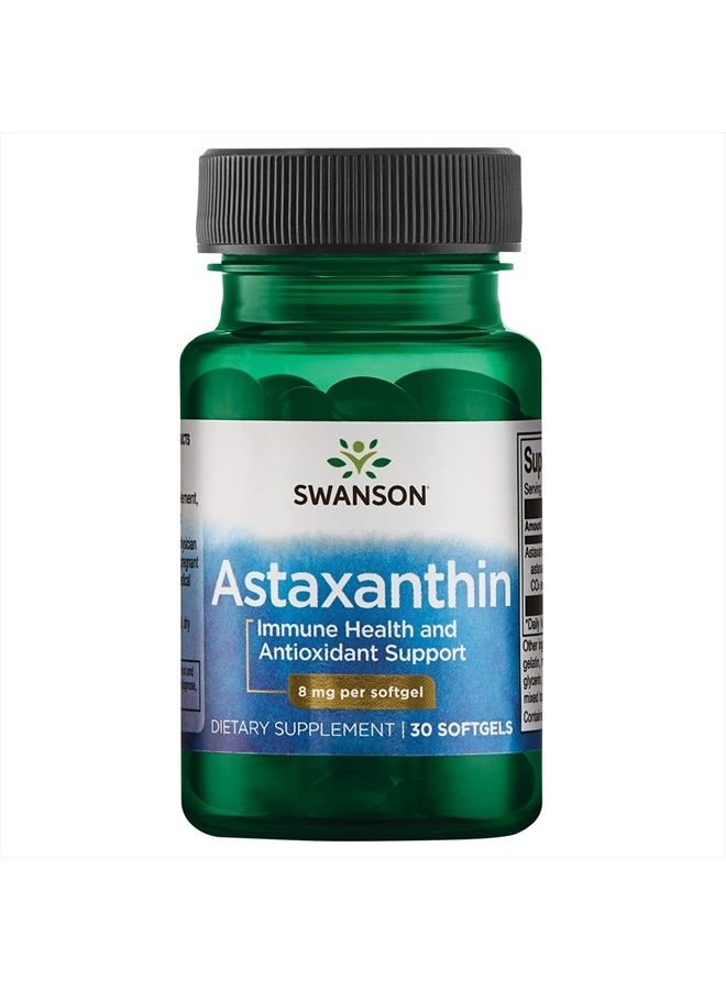 SWANSON High Potency Astaxanthin 8 Milligrams 30 Sgels - Image 1