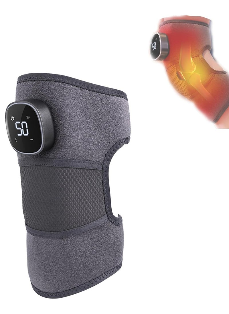 ABJ - Vibration Knee Heating Pad Knee Massager,Knee Elbow Shoulder Relaxing Leg Warmer,3-in-1,Elbow And Shoulder Support Wrap-Features Adjustable Vibration Heating Mode,Heated Knee Support With Vibration - Image 1