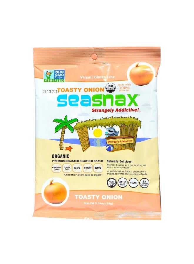 seasnax Organic Premium Roasted Seaweed Snack Toasty Onion 0.54 oz 15 g - Image 1