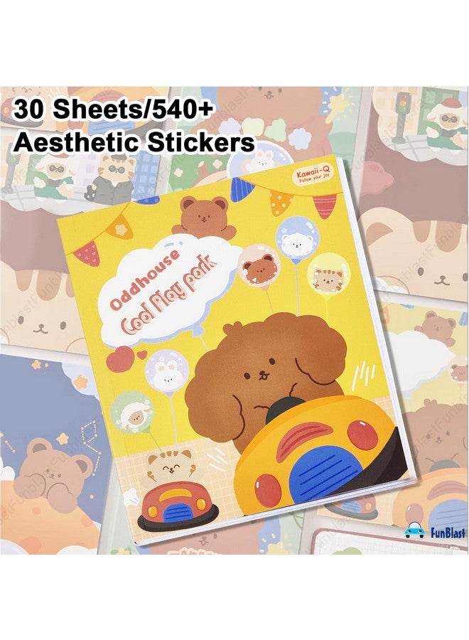 فنبلاست مجموعة ملصقات فن بلاست - 30 ورقة/540+ ملصقًا جماليًا، كتيب حديقة ألعاب رائع، ملصقات زخرفية لسجلات القصاصات، ملصقات للمشاريع، ملصقات على الطراز الياباني، دفاتر يوميات، سجل قصاصات (ب) - Image 3