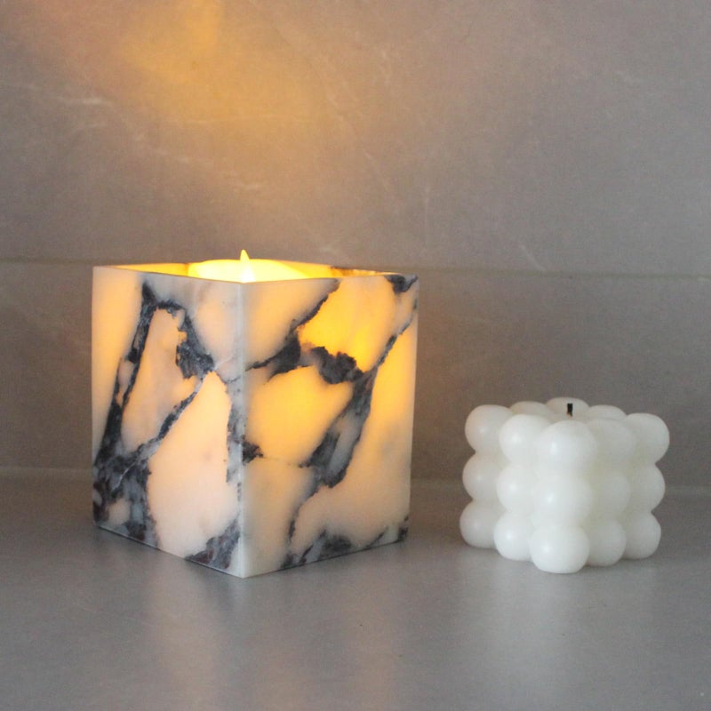 Nawgnail Calacatta Viola Marble Toothbrush Holders for Bathroom, Natural Marble Canisters, Makeup Brush Holder Countertop Organizer - Image 1