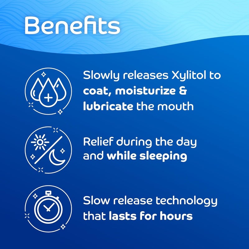 Oracoat XyliMelts for Dry Mouth Night Time or Day Moisturizing Dry Mouth Adhering Discs Sugar Free with Xylitol 40 Count 3 Pack SlightlySweet Flavor 8Hour Relief - Image 5